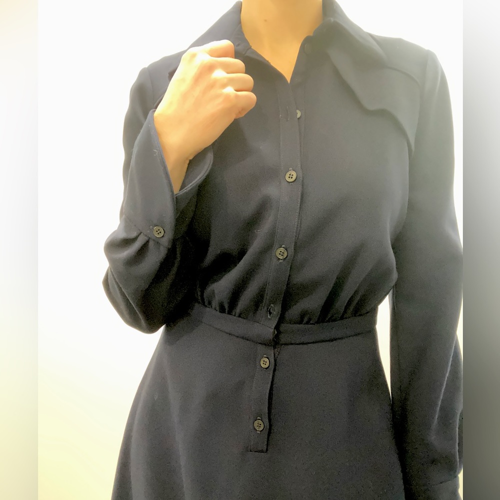 ba&sh navy button shirt dress